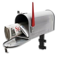 US Mailbox Briefkasten Amerikanisches Design silbergrau...