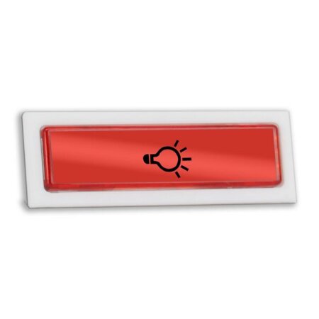 Flächenkontakt Klingelkontakt Klingeltaster Kunststoff weiß mit Lichtsymbol beleuchtet rot