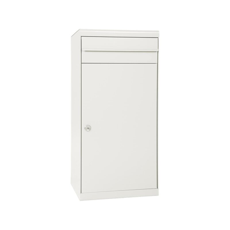Paketbox in weiß Semi Matt RAL 9010 Paket und Brieffach Bodenmontage abschließbaren Türen