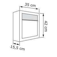 Doppel Briefkastenanlage Square für 2 Parteien Grau Metallic mit Edelstahlklappe RAL 9007