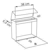Briefkasten Wandbriefkasten Cube Weiß RAL 9016  mit Edelstahlklappe