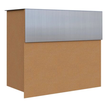 Briefkasten Wandbriefkasten Cube Rost RAL 8001 mit Edelstahlklappe