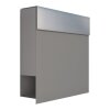 Briefkasten Wandbriefkasten Elegance Grau Metallic RAL 9007 mit Edelstahlklappe