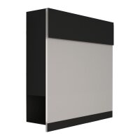 Briefkasten Wandbriefkasten Elegance Pro White Schwarz RAL 9005 mit weißer Acrylplatte