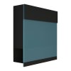 Briefkasten Wandbriefkasten Elegance Pro Blue Schwarz RAL 9005 mit blauer Acrylplatte