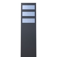 Standbriefkasten Mercur schwarz mit Edelstahlklappe RAL 9005