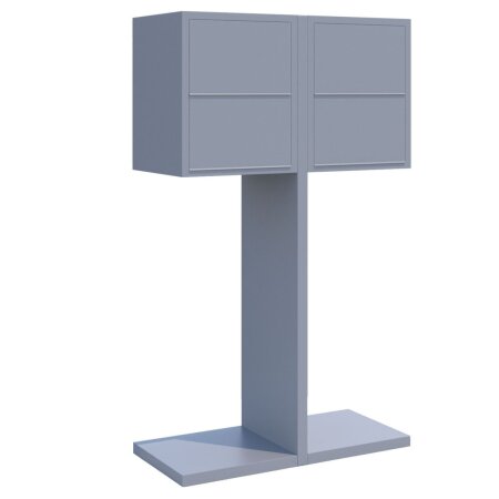 4-Fach Briefkastenanlage Standbriefkasten Tetris Grau Metallic RAL 9007
