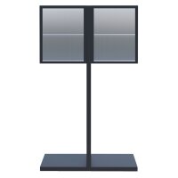 4-Fach Briefkastenanlage Standbriefkasten Tetris Schwarz RAL 9005 mit Edelstahlklappe