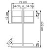 4-Fach Briefkastenanlage Standbriefkasten Tetris Grau Metallic RAL 9007 mit Edelstahlklappe