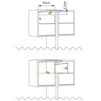4-Fach Briefkastenanlage Standbriefkasten Tetris Weiß RAL 9016 mit Edelstahlklappe