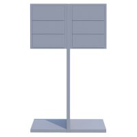 6-Fach Briefkastenanlage Standbriefkasten Tetris Grau Metallic RAL 9007