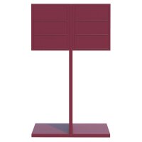 6-Fach Briefkastenanlage Standbriefkasten Tetris Rot RAL 3004