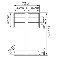 6-Fach Briefkastenanlage Standbriefkasten Tetris Schwarz RAL 9005 mit Edelstahlblende