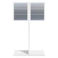 6-Fach Briefkastenanlage Standbriefkasten Tetris Weiß RAL 9016 mit Edelstahlblende