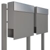 2-Fach Briefkastenanlage Standbriefkasten Elegance Grau Metallic RAL 9007 mit Edelstahlklappe