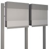 2-Fach Briefkastenanlage Standbriefkasten Elegance Pro White Grau Metallic RAL 9007