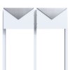 Doppelbriefkasten Doppelstandbriefkasten Blitz Weiß RAL 9016 mit Edelstahlklappe