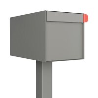Briefkasten Standbriefkasten Square Grau Metallic RAL 9007