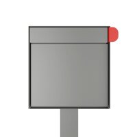 Briefkasten Standbriefkasten Square Grau Metallic RAL 9007