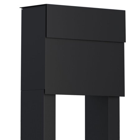 Briefkasten Standbriefkasten Cube Schwarz RAL 9005