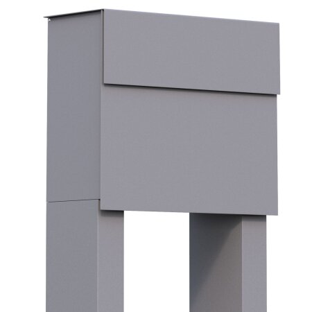 Briefkasten Standbriefkasten Cube Grau Metallic RAL 9007