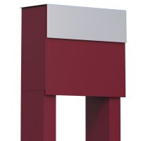 Briefkasten Standbriefkasten Cube Rot RAL 3004 mit...
