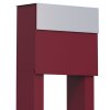 Briefkasten Standbriefkasten Cube Rot RAL 3004 mit Edelstahlklappe