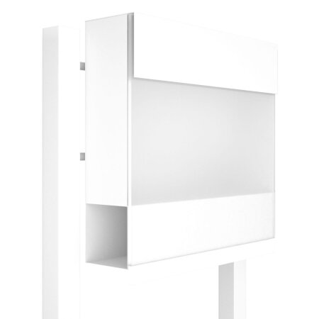 Briefkasten Standbriefkasten Elegance Pro White Weiß RAL 9016 mit weißer Acrylplatte