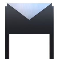 Briefkasten Standbriefkasten Blitz Schwarz RAL 9005 mit Edelstahlklappe