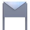 Briefkasten Standbriefkasten Blitz Grau Metallic RAL 9007 mit Edelstahlklappe