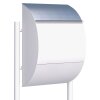 Briefkasten Standbriefkasten Round Weiß RAL 9016 mit Edelstahlklappe
