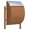 Briefkasten Standbriefkasten Round Rost RAL 8001 mit Edelstahlklappe