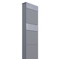 Doppelbriefkasten Standbox Grau Metallic RAL 9007 mit Edelstahlklappe