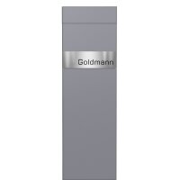 Standbriefkasten Standbox Briefkasten Grau Metallic RAL 9007 mit Beschriftung