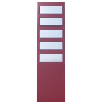 5-Fach Standbriefkasten Turin Rot RAL 3004 mit Edelstahlblenden