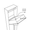 Briefkasten Standbriefkasten Firona Weiß RAL 9016 mit Holzdekor-Front