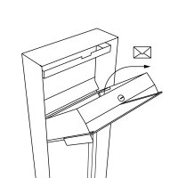 Briefkasten Standbriefkasten Portis Schwarz RAL 9005 mit Holzdekor-Front