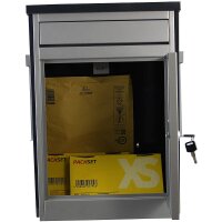 Safepost 28 Briefkasten mit Zeitungsfach grau + 2 Schlüssel