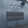 Wandbriefkästen mit Sichtfenster beliebig erweiterbar bis 50 Kästen in RAL 7016 feinstruktur mit Edelstahlblende